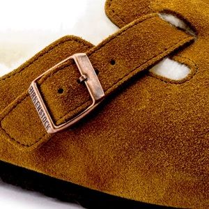 Birkenstock, Boston Shearling, Suede Leather, Mink color, Size 41 EU, Med/Narrow